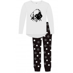 Pug Long Pyjamas - Black/White