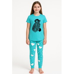 Zebra Pyjamas - Cyan