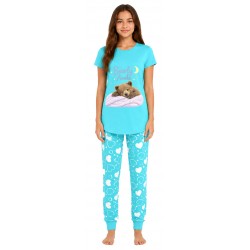 Bearly Awake Pyjamas - Cyan