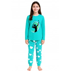 Tennis Long Pyjamas - Cyan