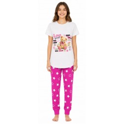 Teddy Pyjamas - Pink/White